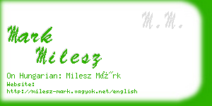 mark milesz business card